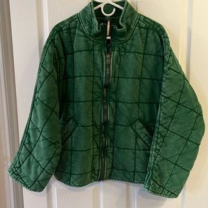 NWOT Free People Dolman Quilted Knit Jacket- Green Size Small